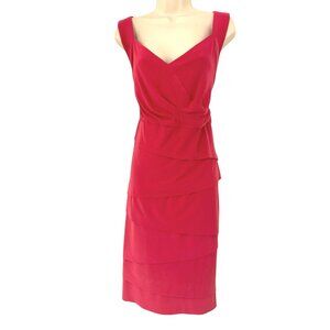 Dressbarn Coral Tiered Sheath Dress w/Slimming Lining Size 16W 1X Summer Plus Sz